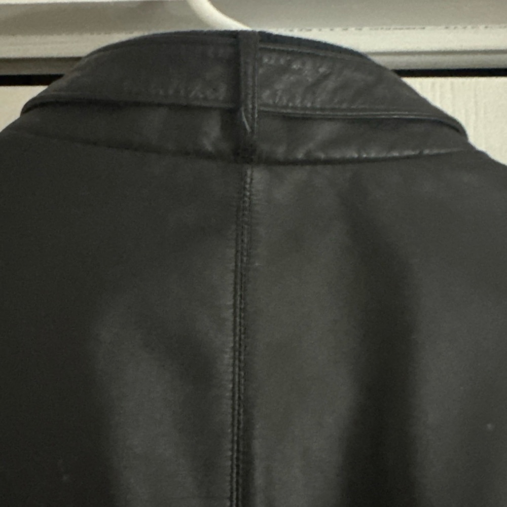 World Alliance Mens Black Leather Long Sleeve Full-Zip Bomber Jacket Size XLarge - Picture 12 of 16